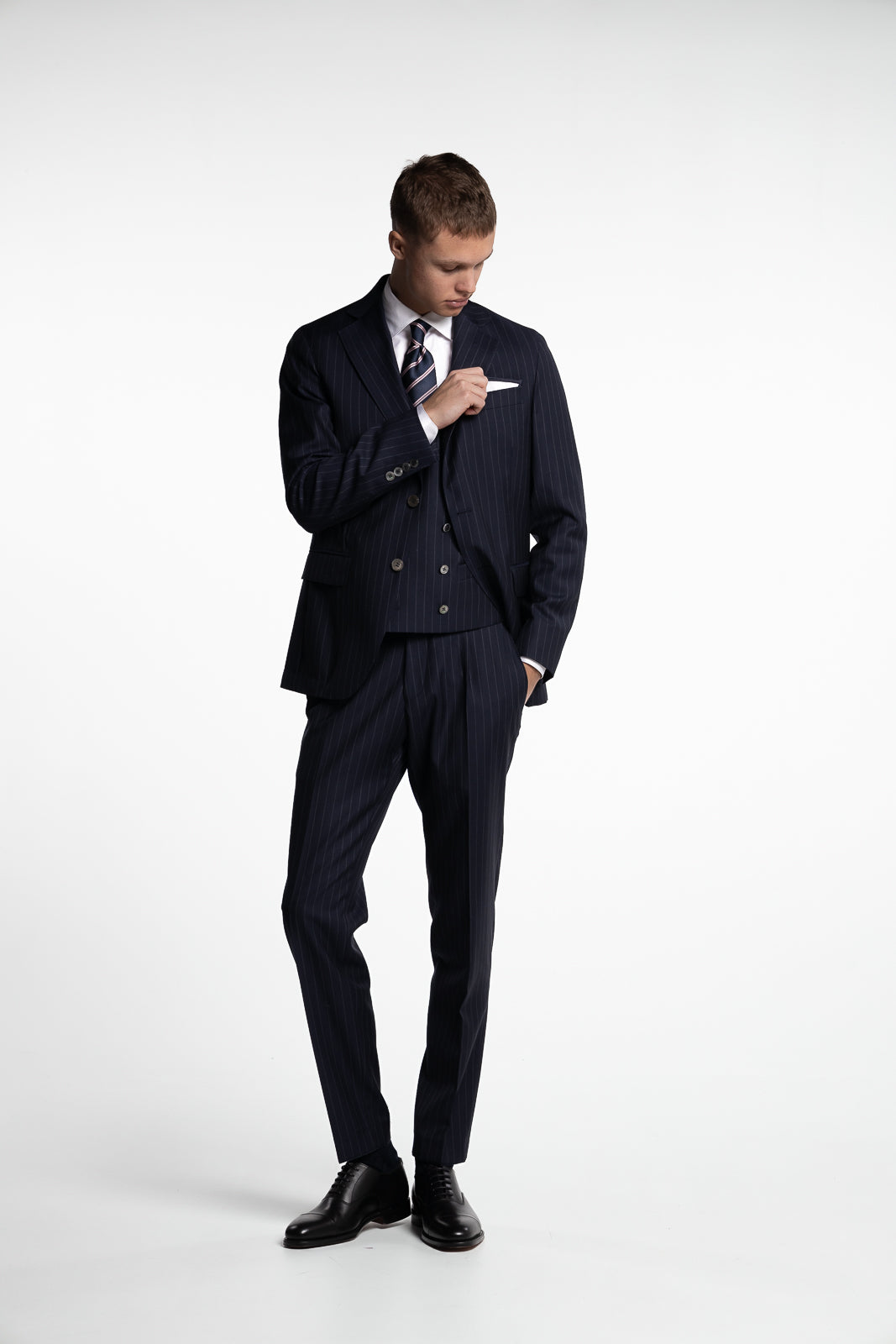 Pisa Trousers Navy Pinstripe