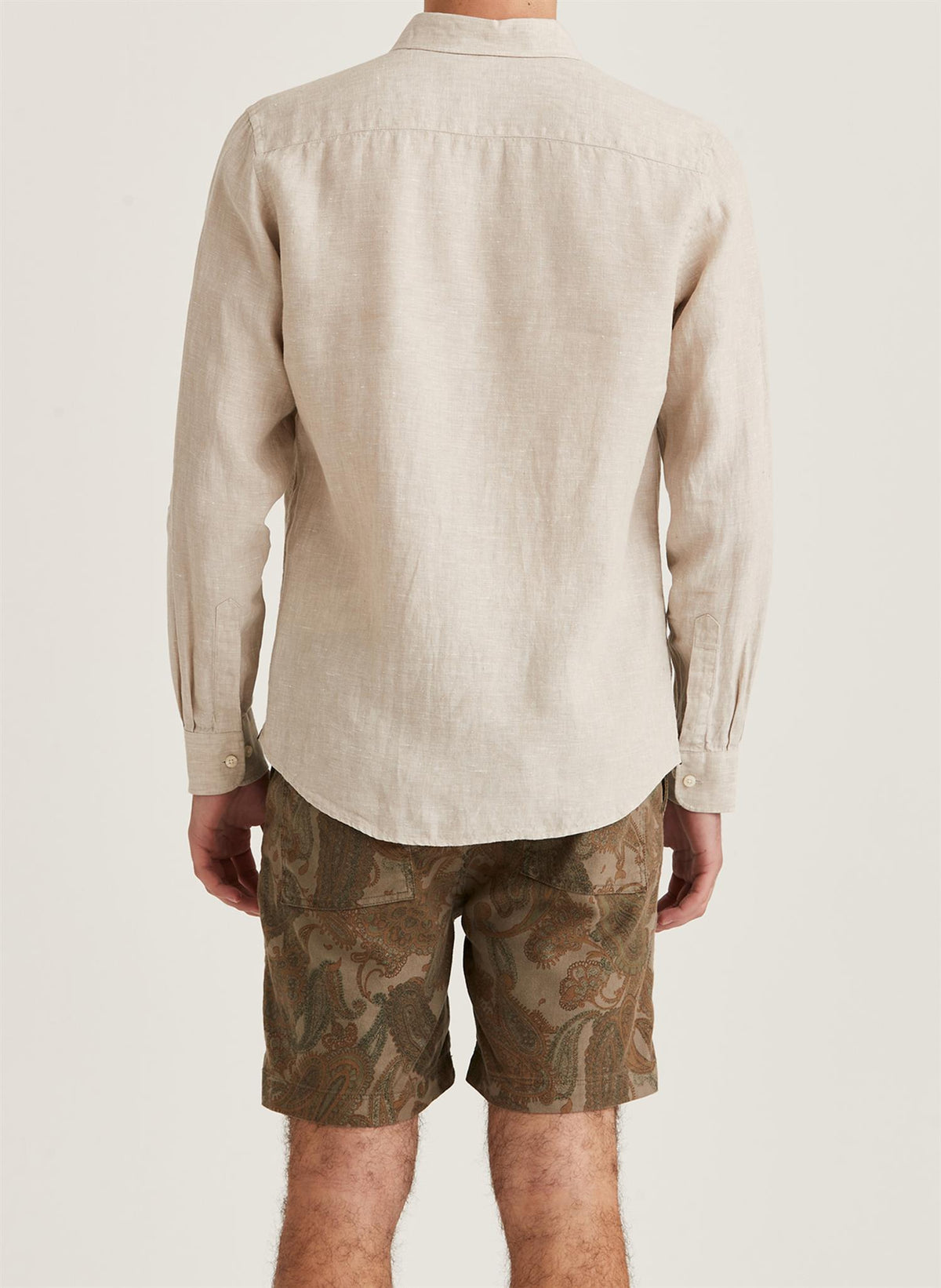 Douglas Classic Fit Linen Shirt Khaki