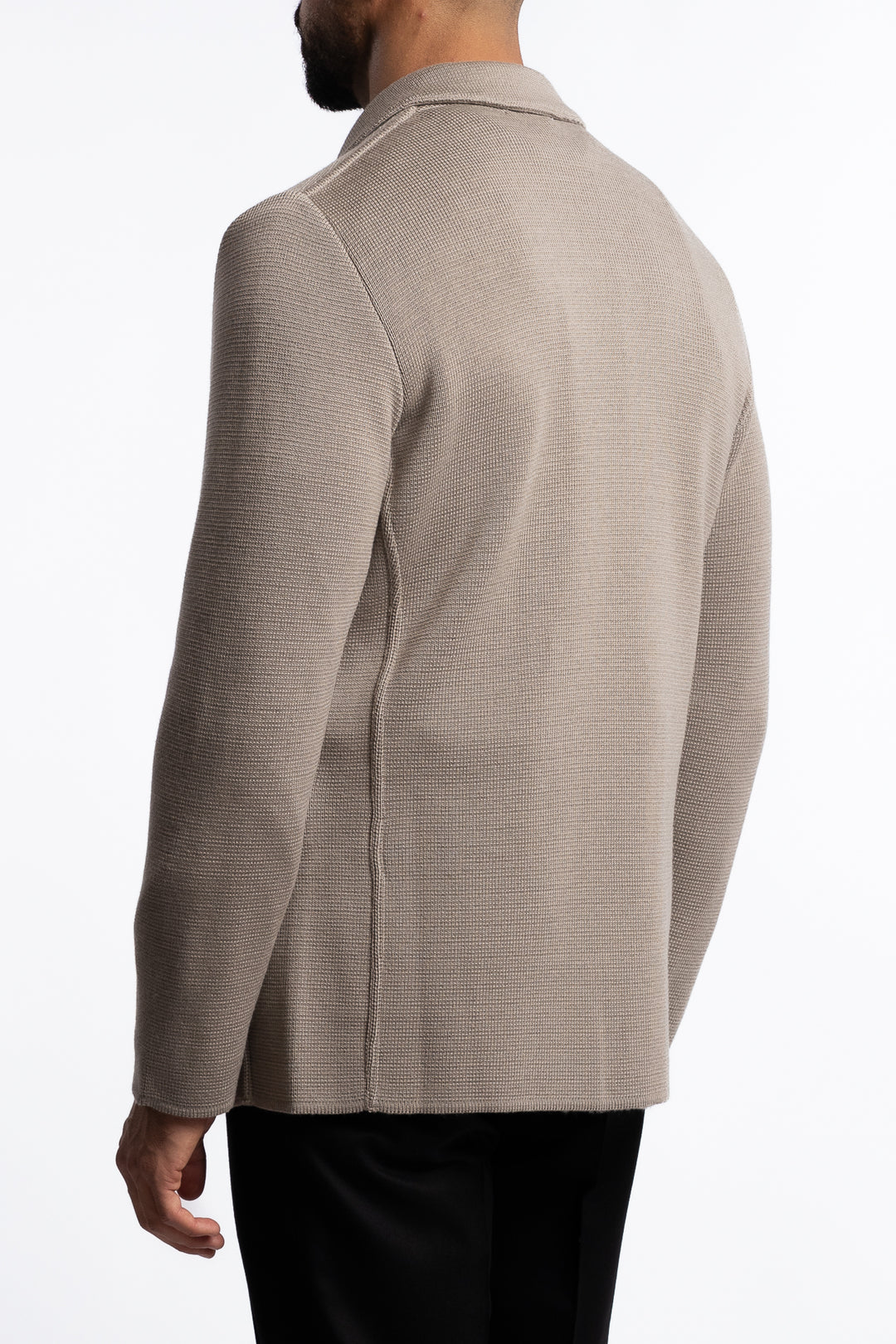Knitted Wool Peacoat Beige