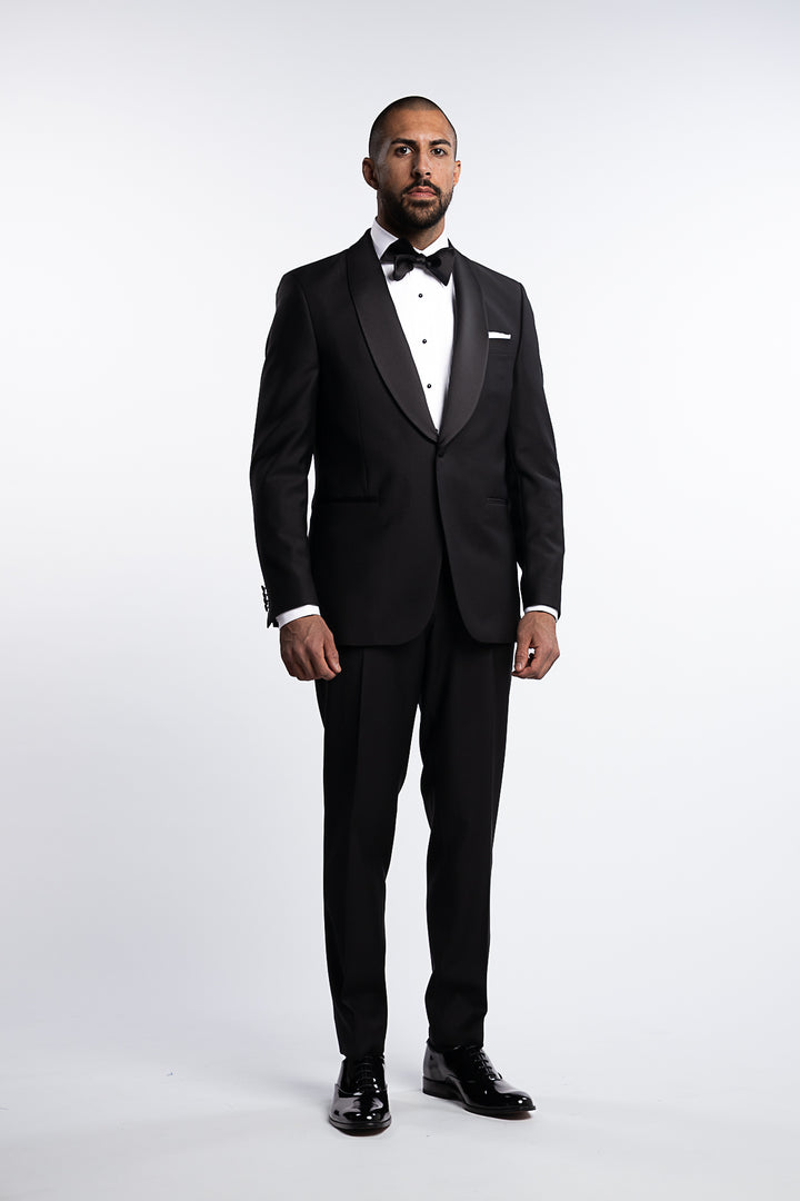 Figaro Regular Fit Tuxedo Blazer Black