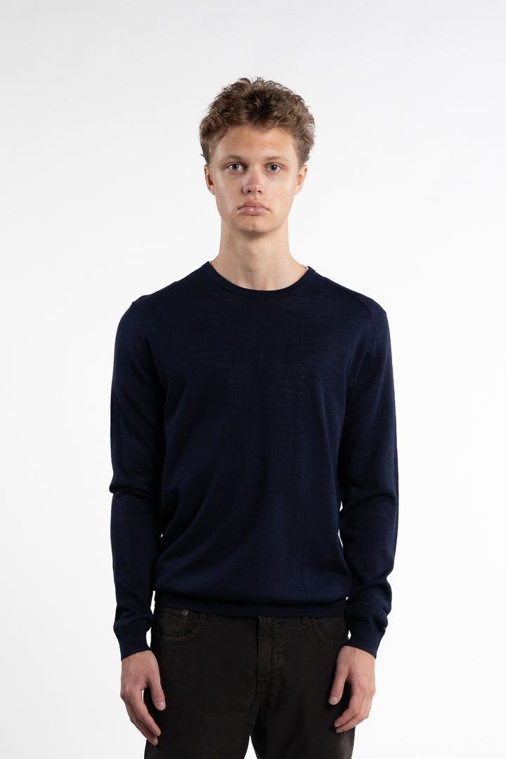 Rome O-Neck Sweater Dark Navy