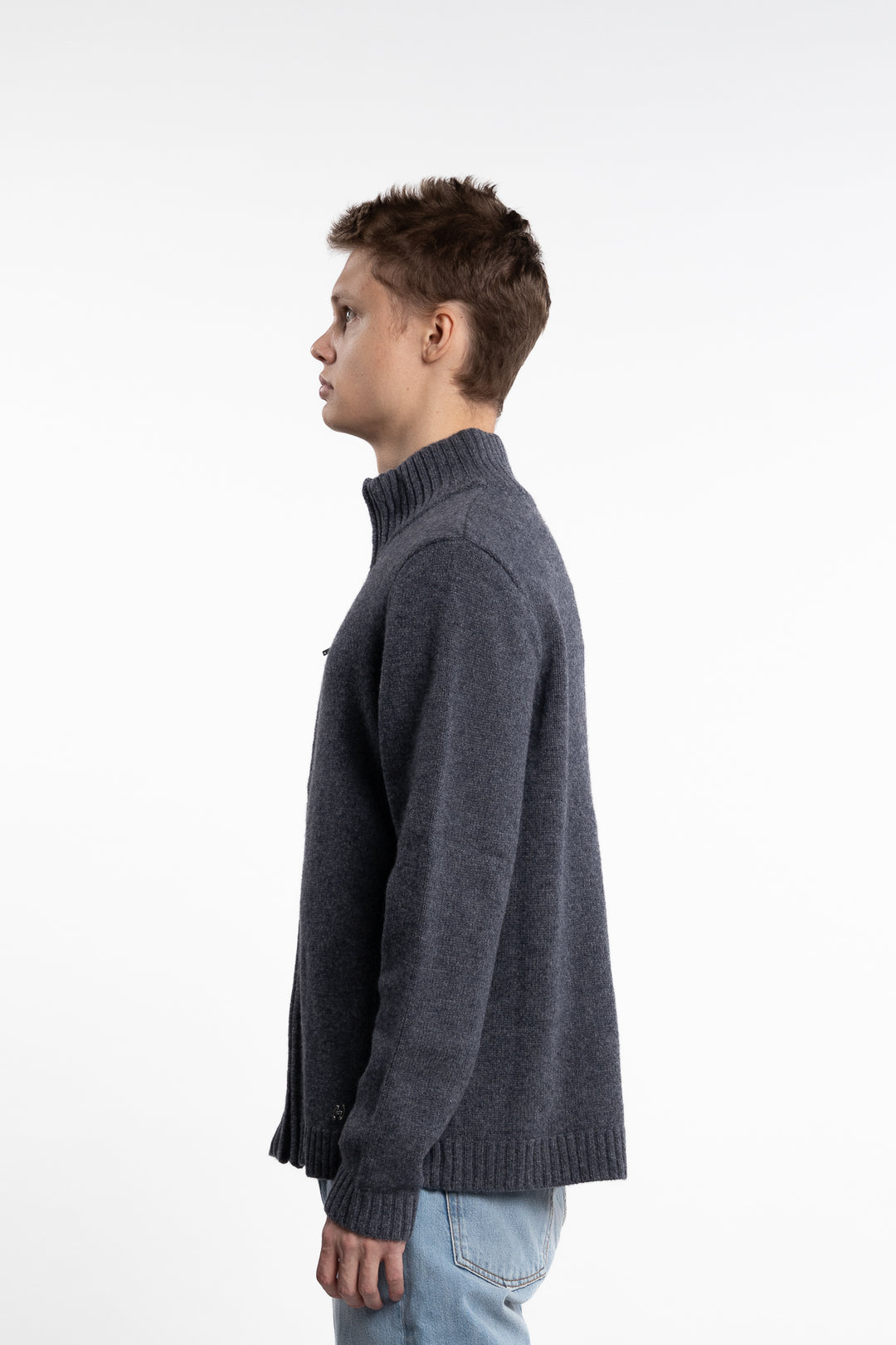 Atlantic Wool Cardigan Blue