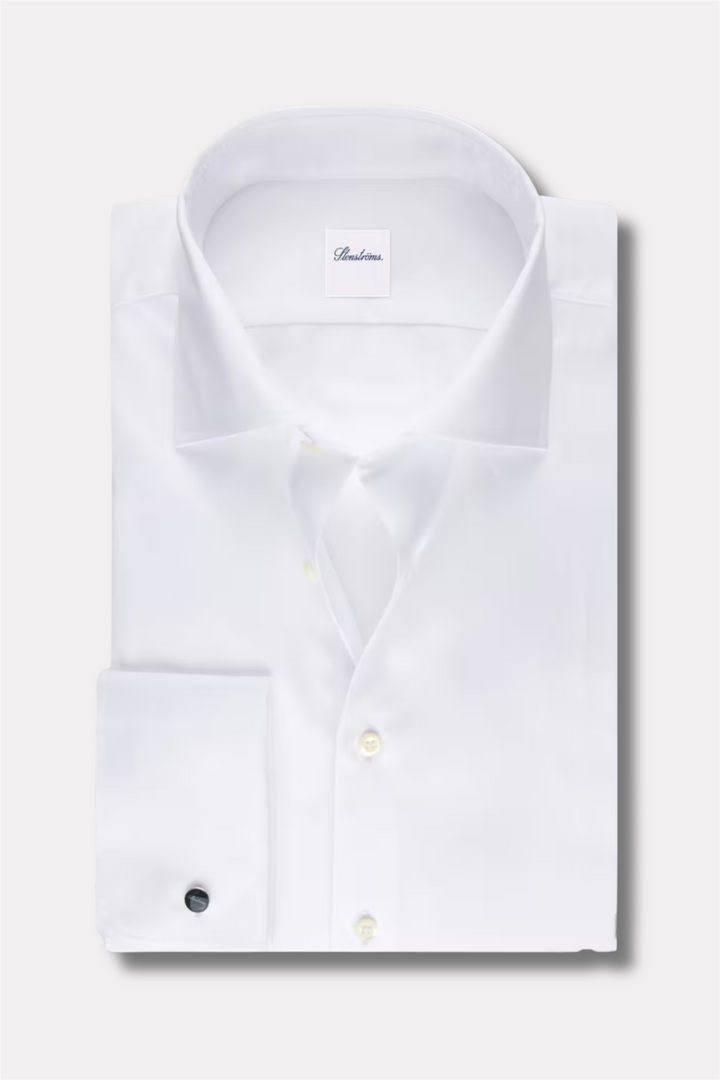 Slimline Twill Shirt French Cuffs White