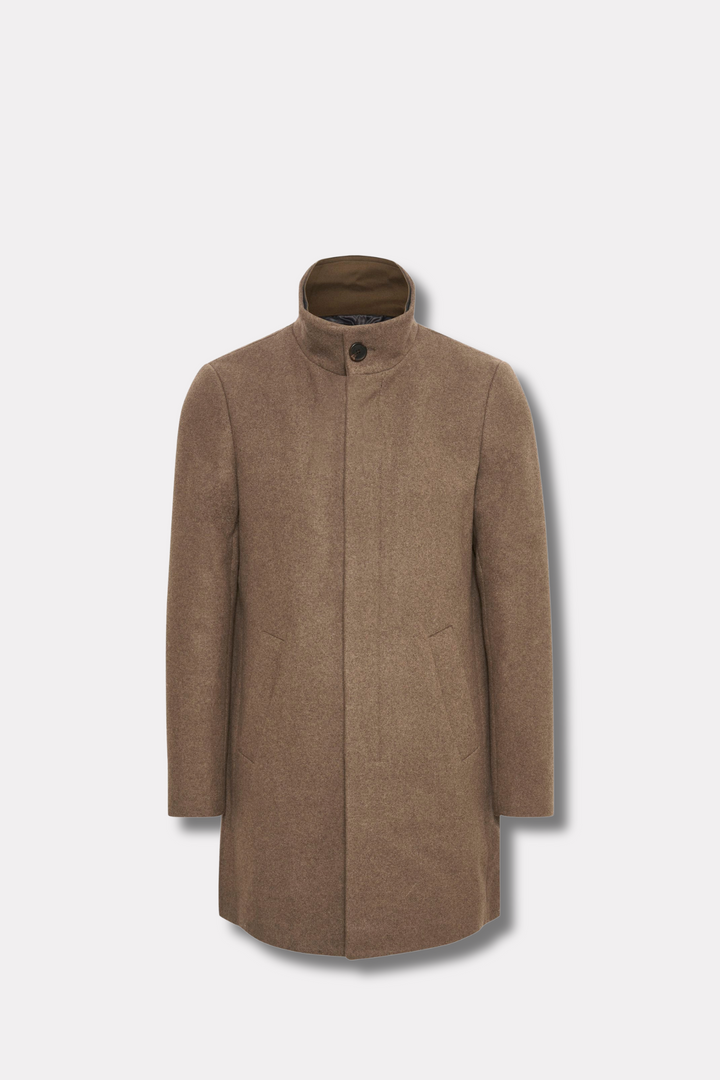 Harvey Classic Wool Coat Walnut