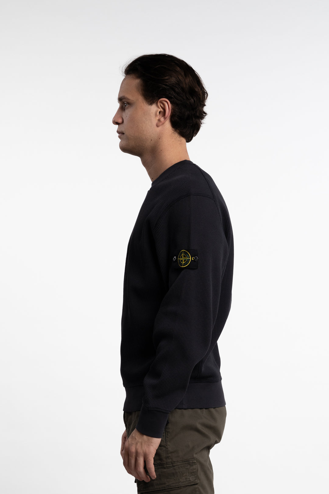 Organic Cotton Waffle Fleece Navy