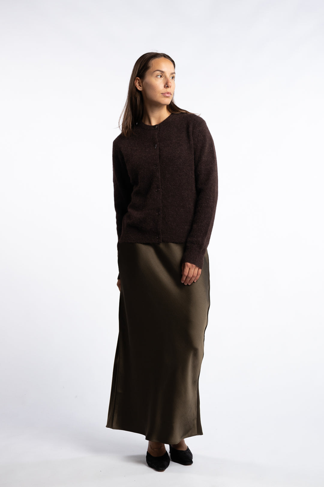 Nor Short Cardigan 7355 - Black Coffee