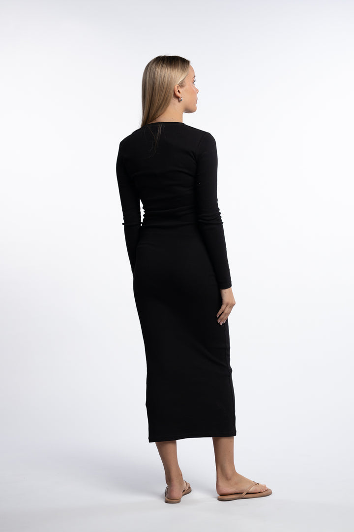 Saalexa Midi Dress 7542- Black