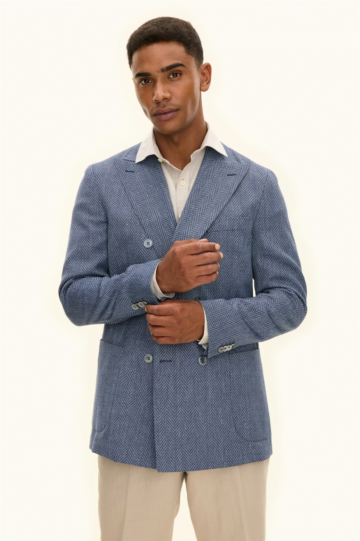 Farris Patch Soft Regular Fit Blazer Blue Tropic