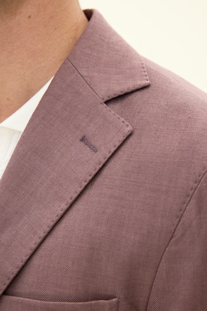 Ferry Patch Soft Linen Blazer Purple