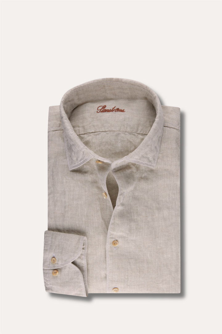 Slimline Linen Shirt Light Beige