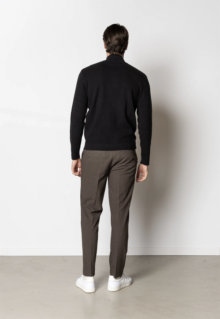 Oscar Half-Zip Knitted Jumper Black