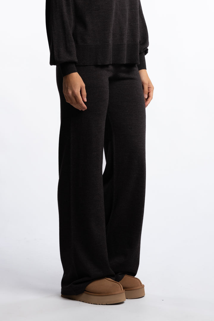 Mubi Merino Pants- Dark Brown Melange