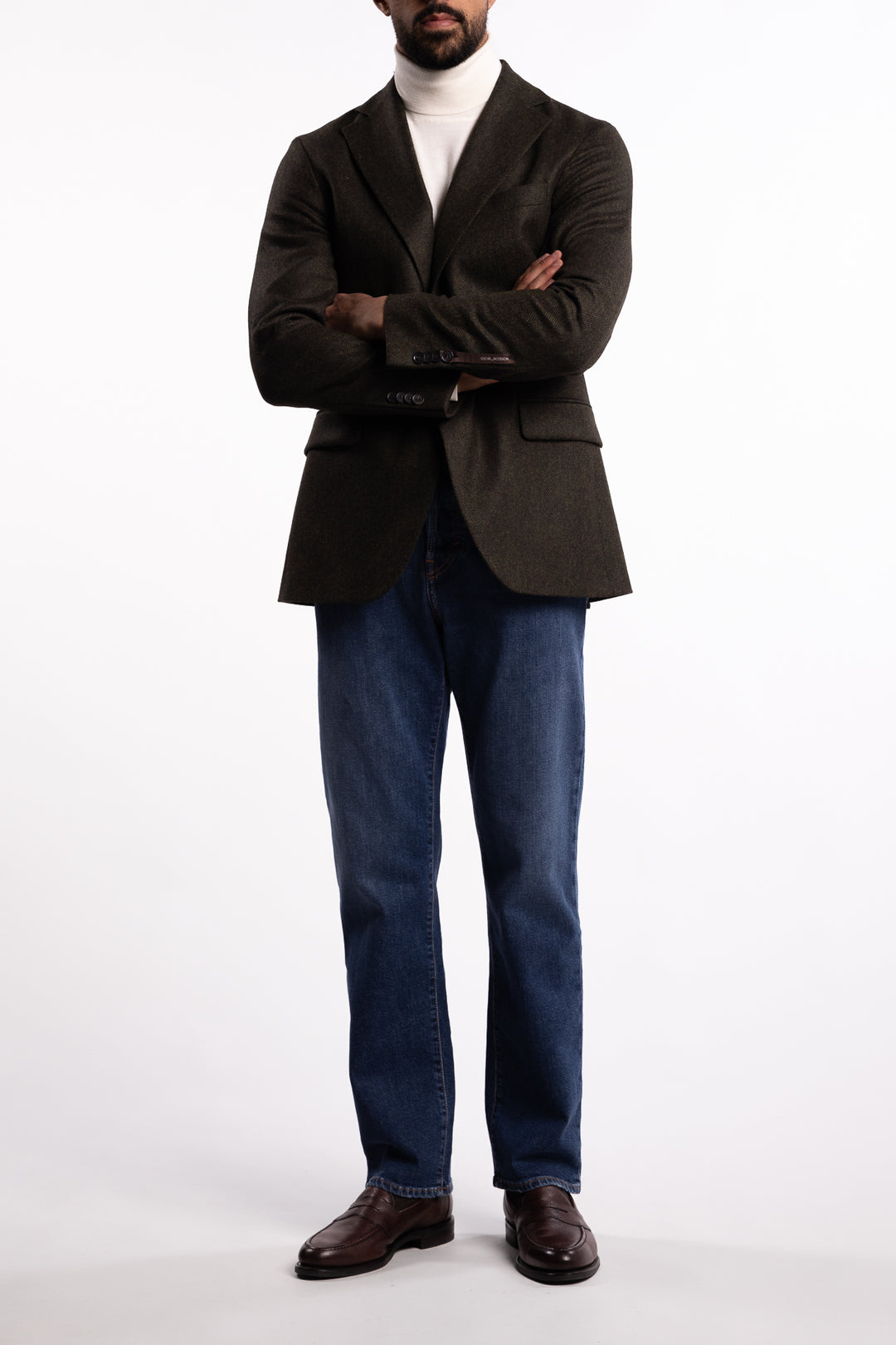 Fogerty Regular Fit Tweed Blazer Moon Green