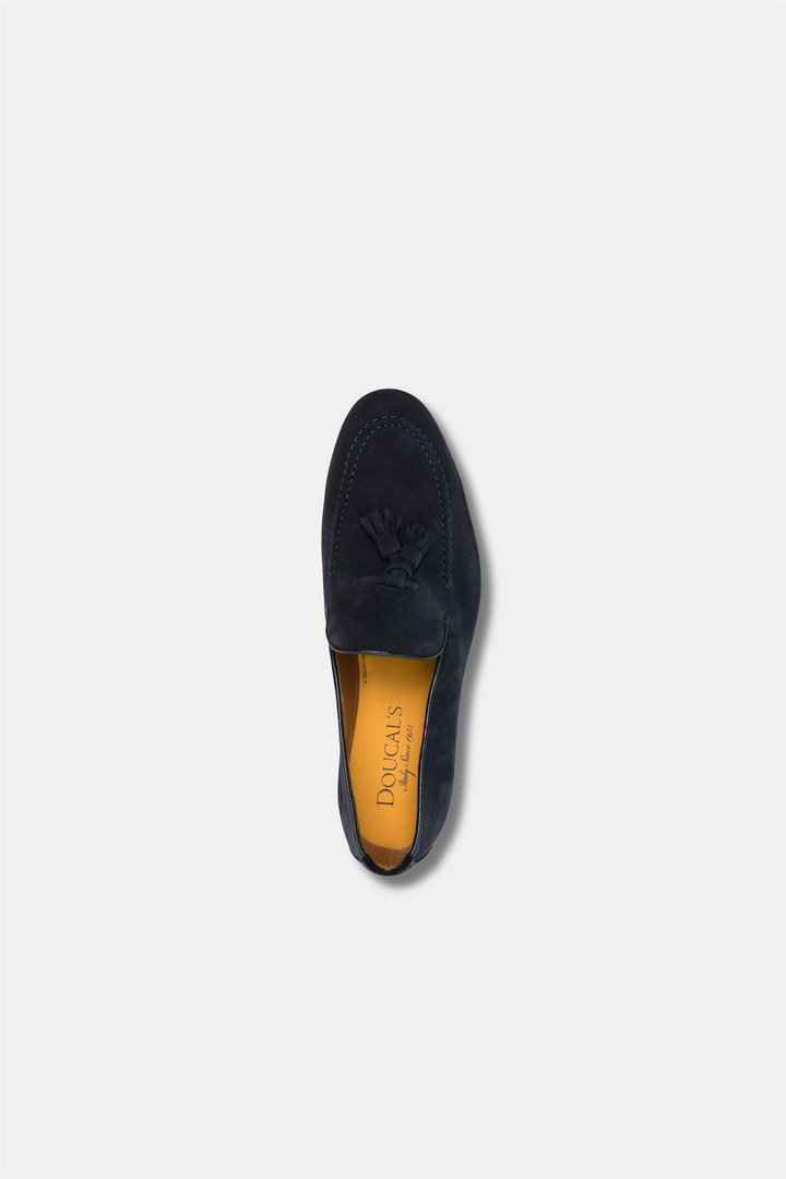 Suede Loafer With Navy Tassels