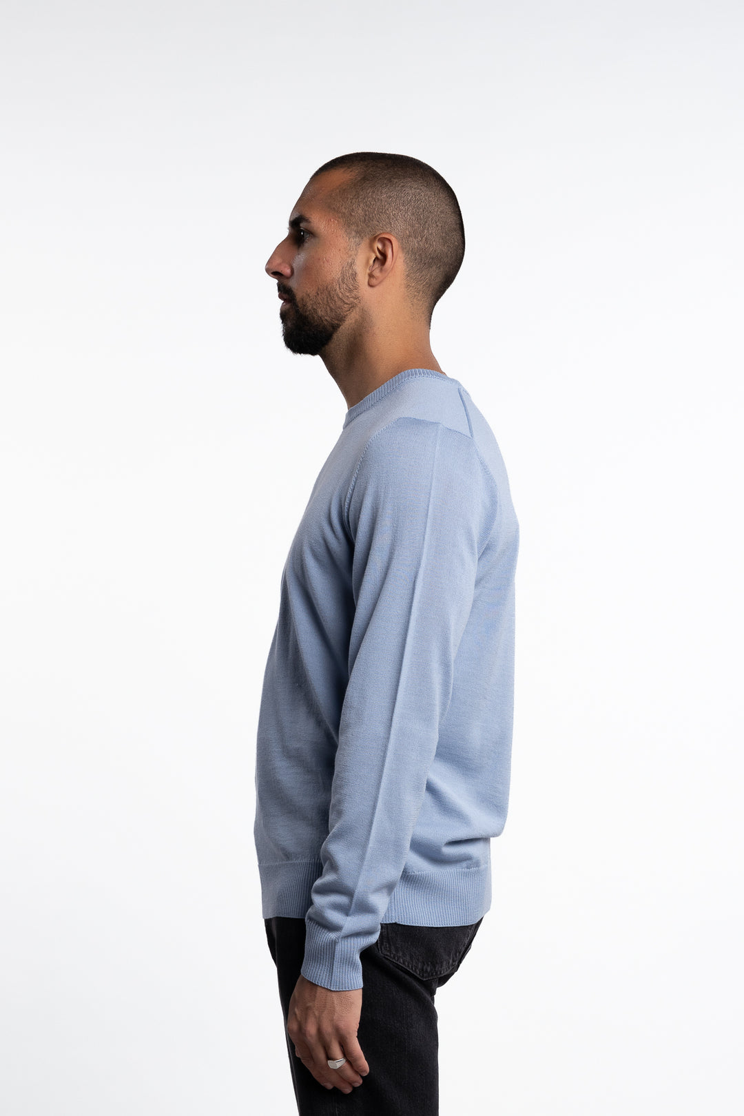 Keane Light Merino Crew Neck Rain Washed