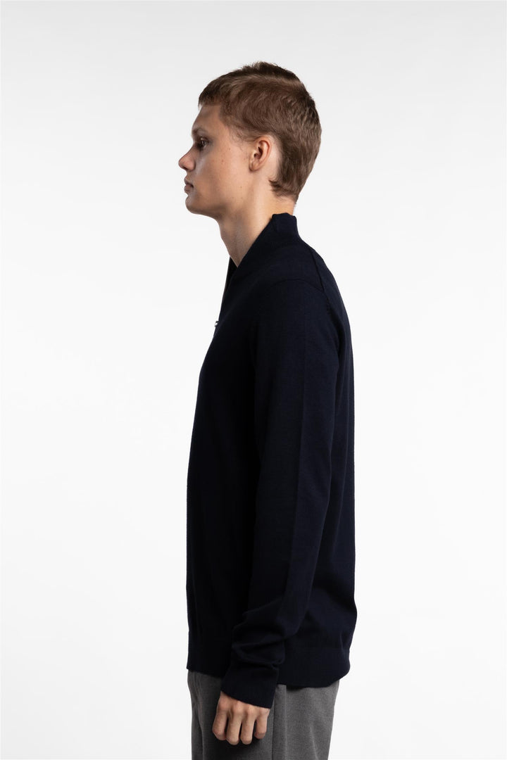 Half Zip Mélange Knit Navy