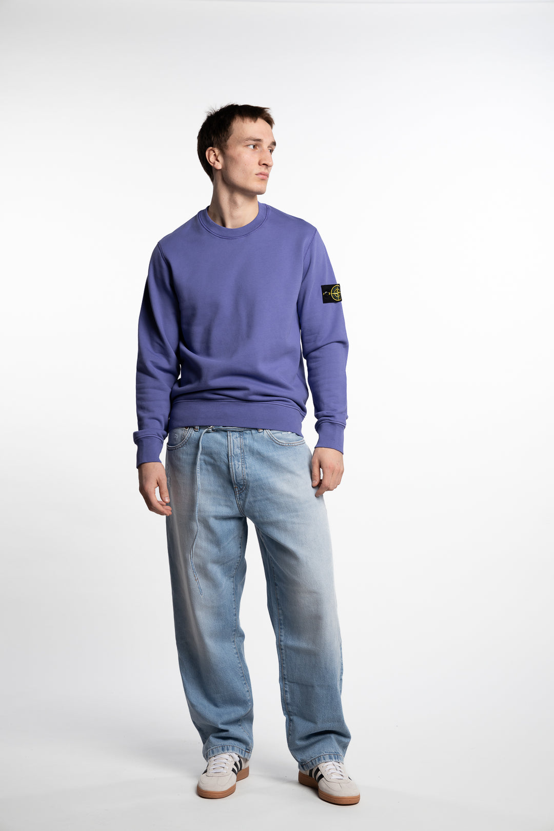 Garment Dyed Crewneck Sweatshirt Purple