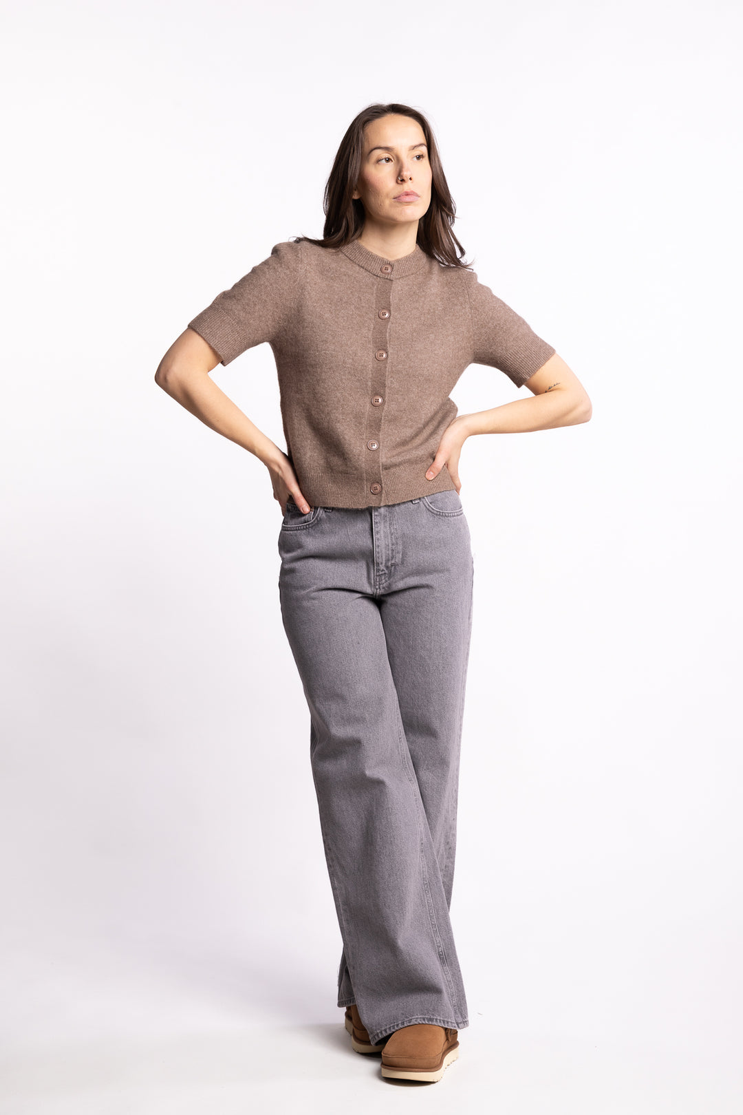 W Wide Jeans - Lt. Grey