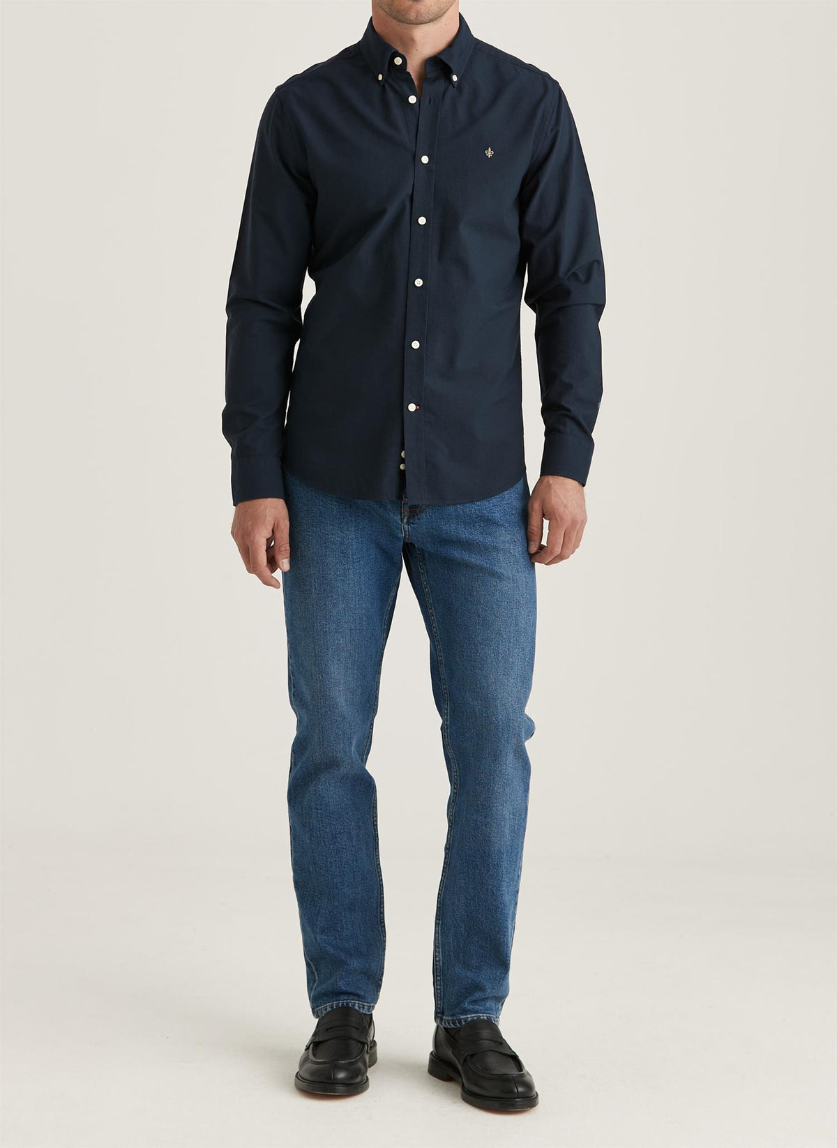 Oxford Slim Fit Button Down Shirt Navy