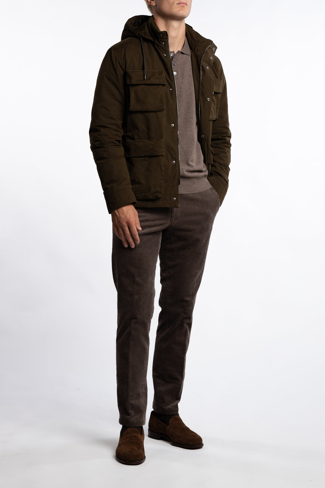 Woven Half Coat Verde Militare