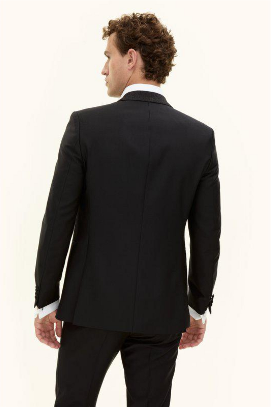 Figaro Regular Fit Tuxedo Blazer Black