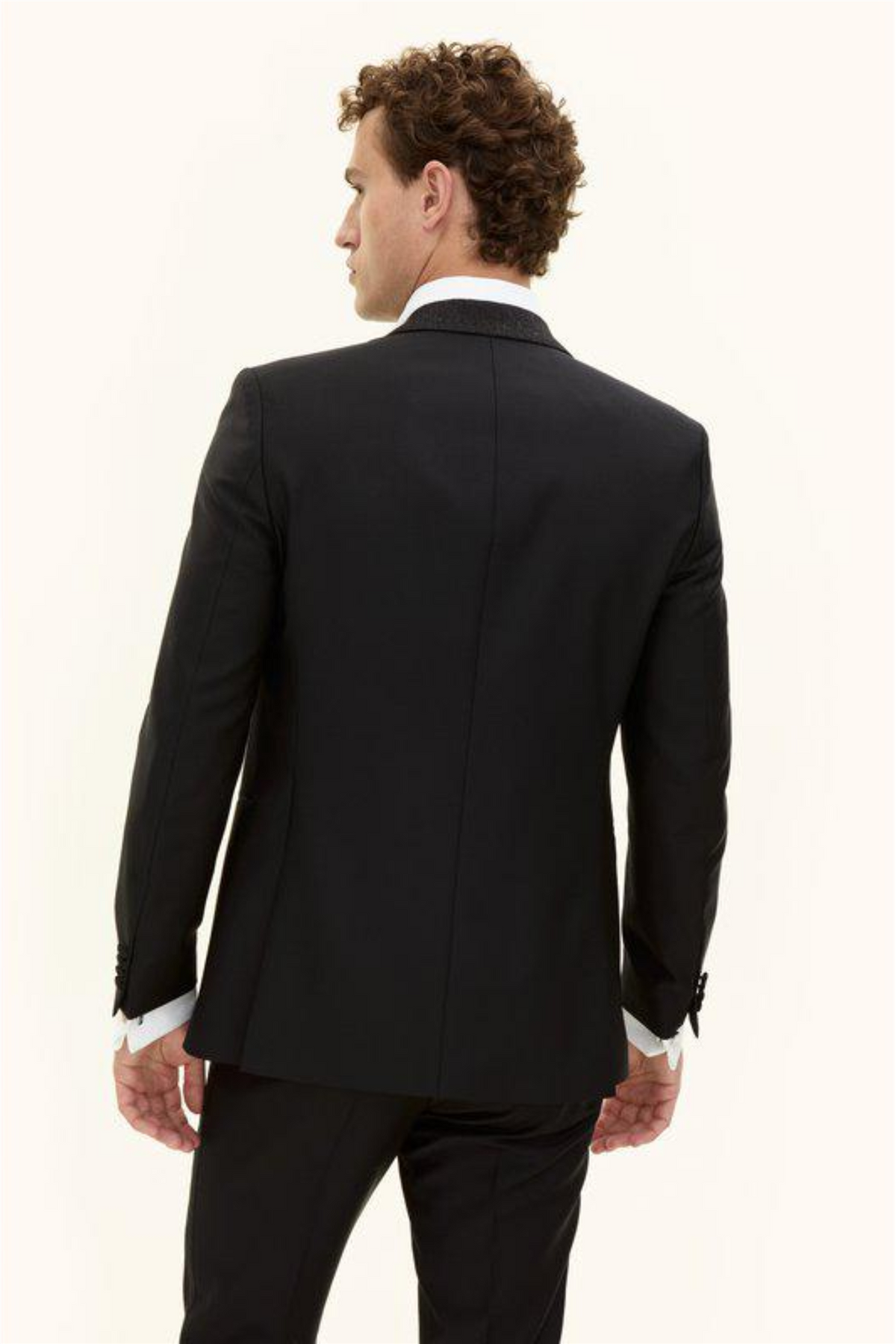 Figaro Regular Fit Tuxedo Blazer Black