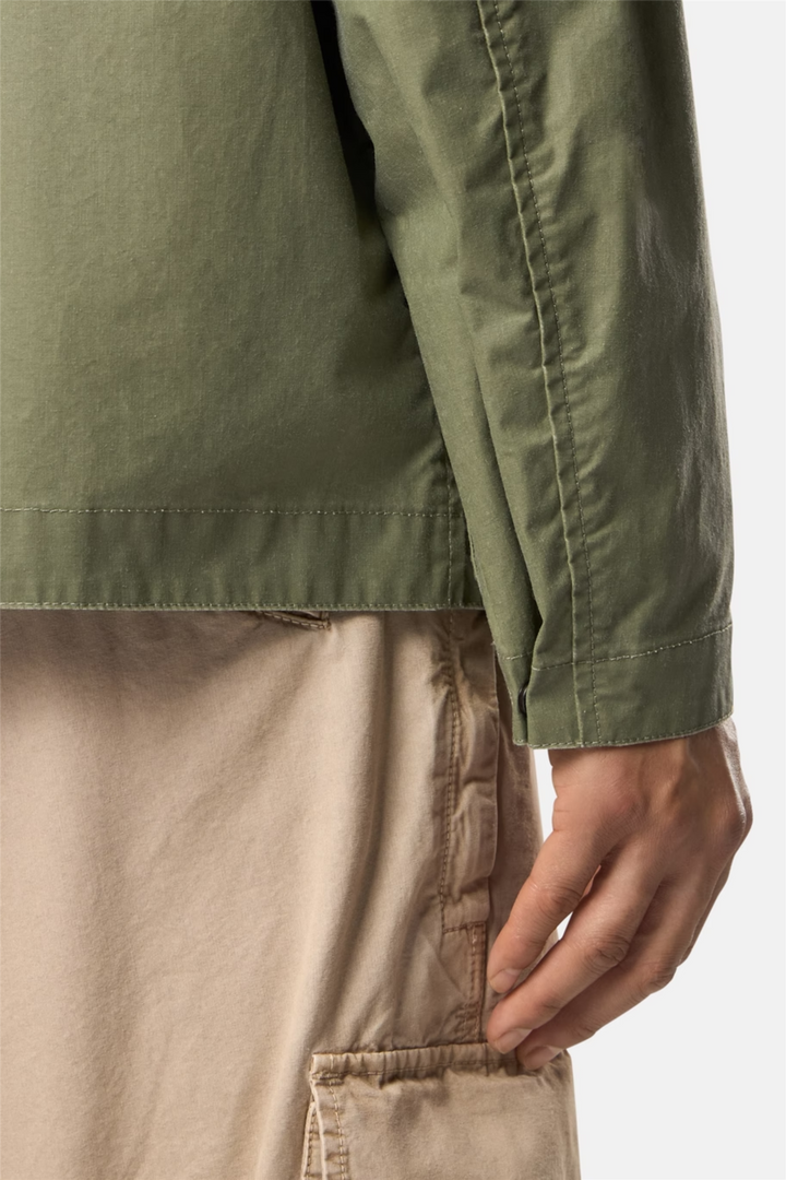 4100054 Waxed Pigment Cotton Tela Military Green