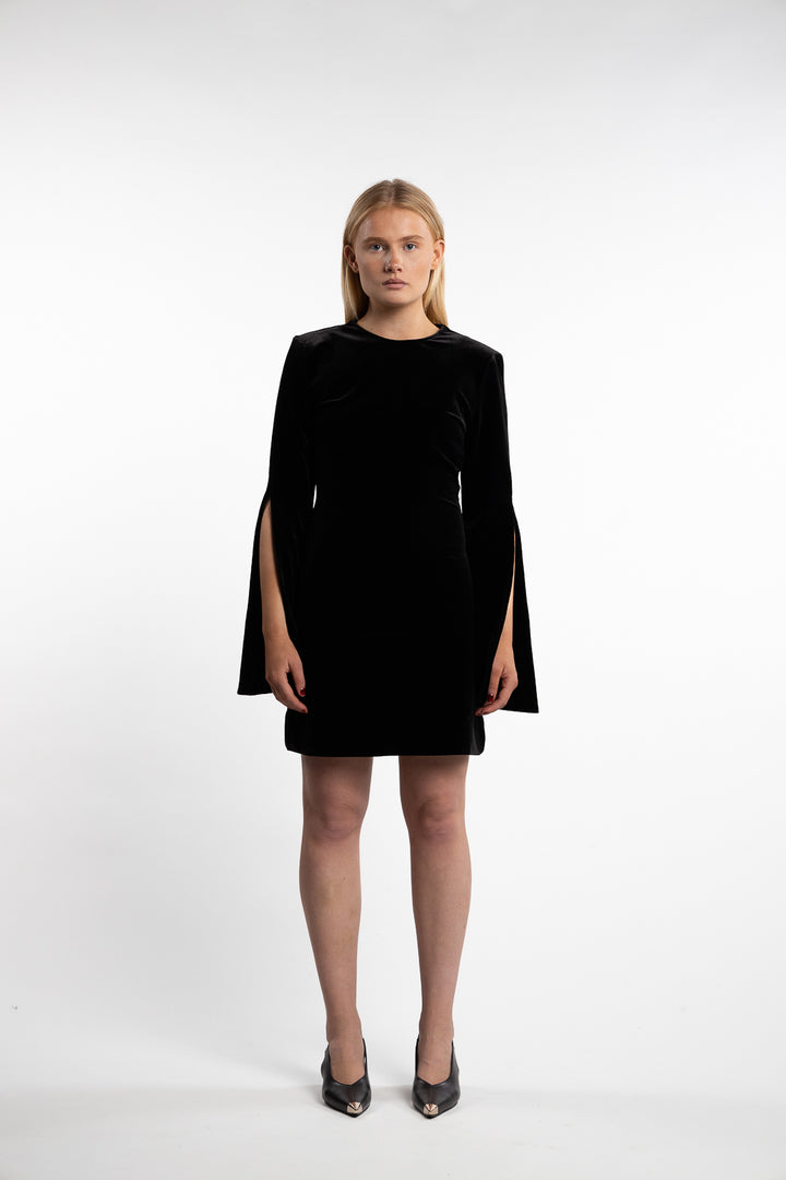 Nova Velour Dress- Black