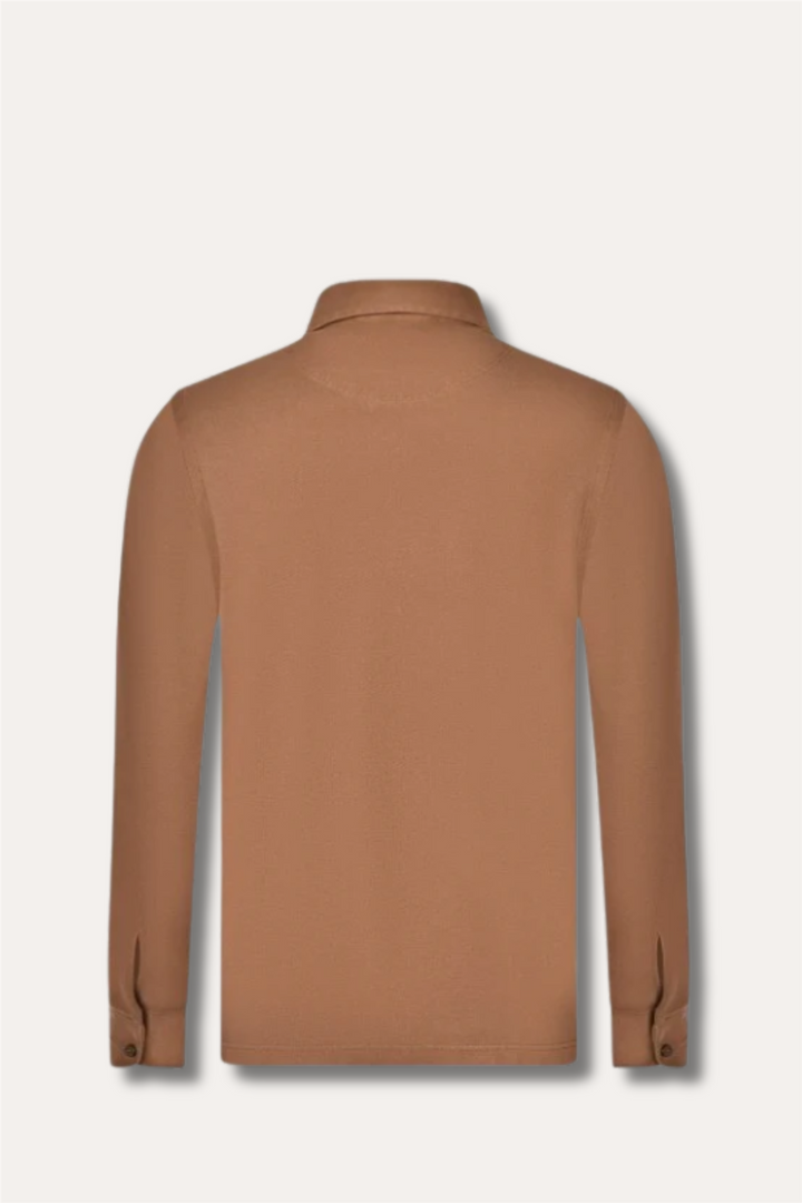 Long-Sleeved Vintage Pique Polo Khaki