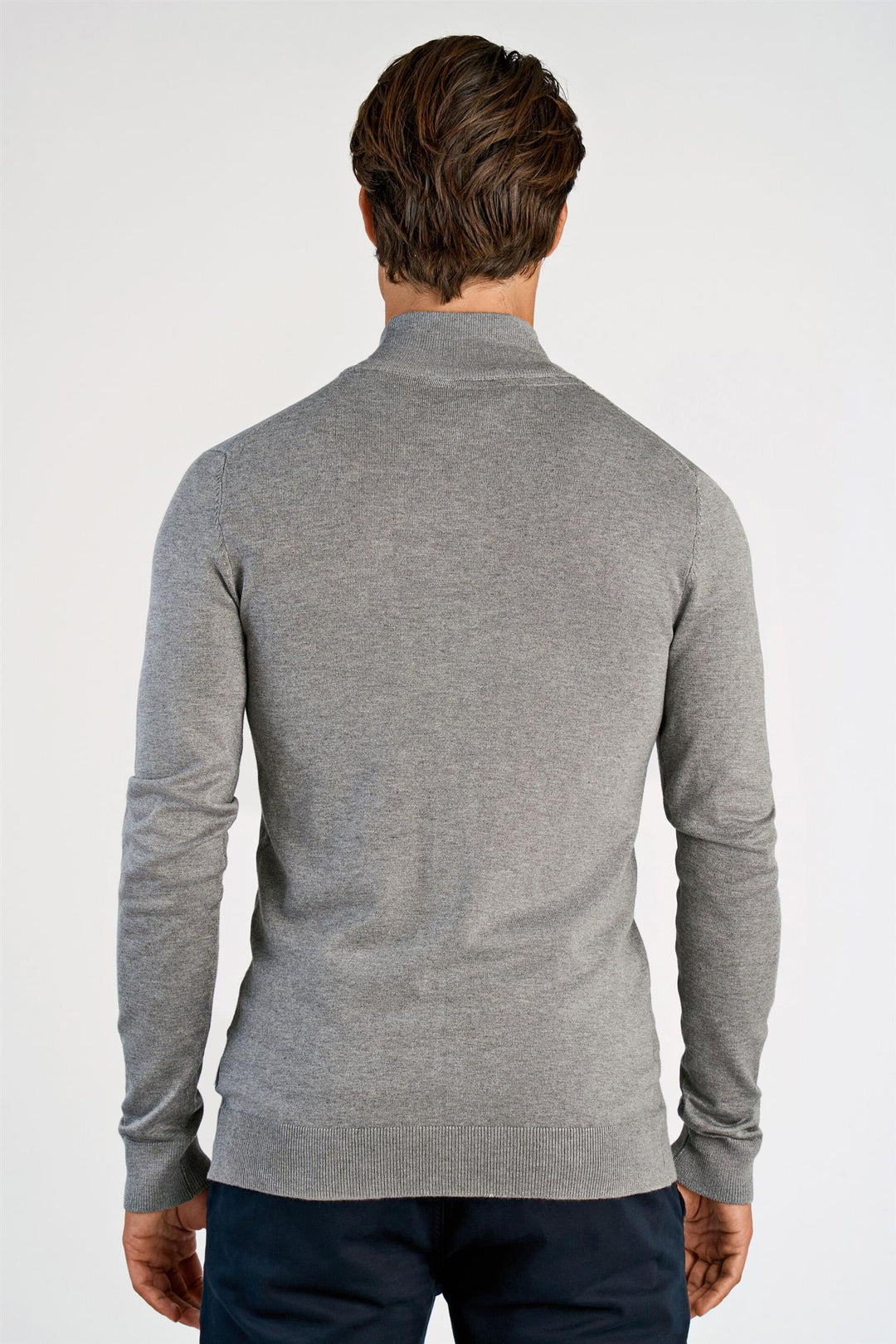 Ecovero Zip Cardigan Grey Stone Mix