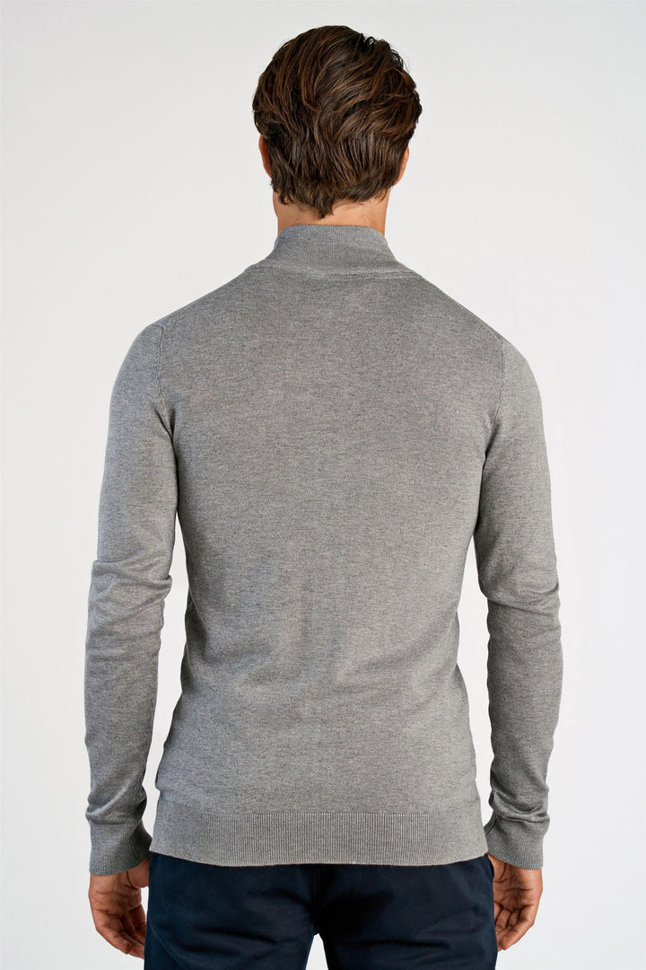 Ecovero Zip Cardigan Grey Stone Mix