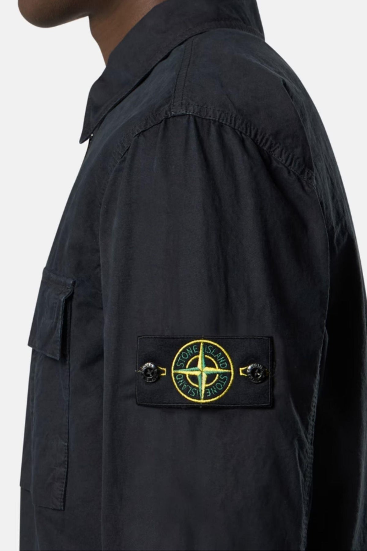 1200008 Regular-fit zip-up Overshirt With Pocket Navy 'Old' Effect