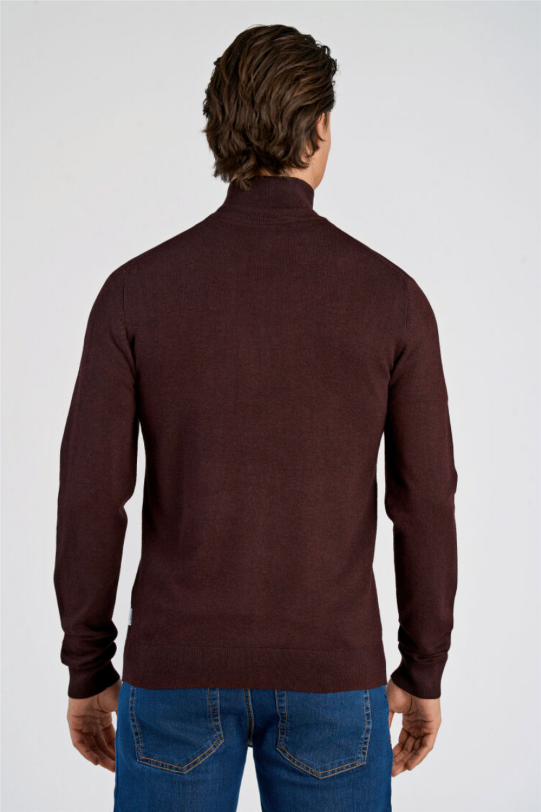 Ecovero Half-Zip Knit Black Cherry Mel