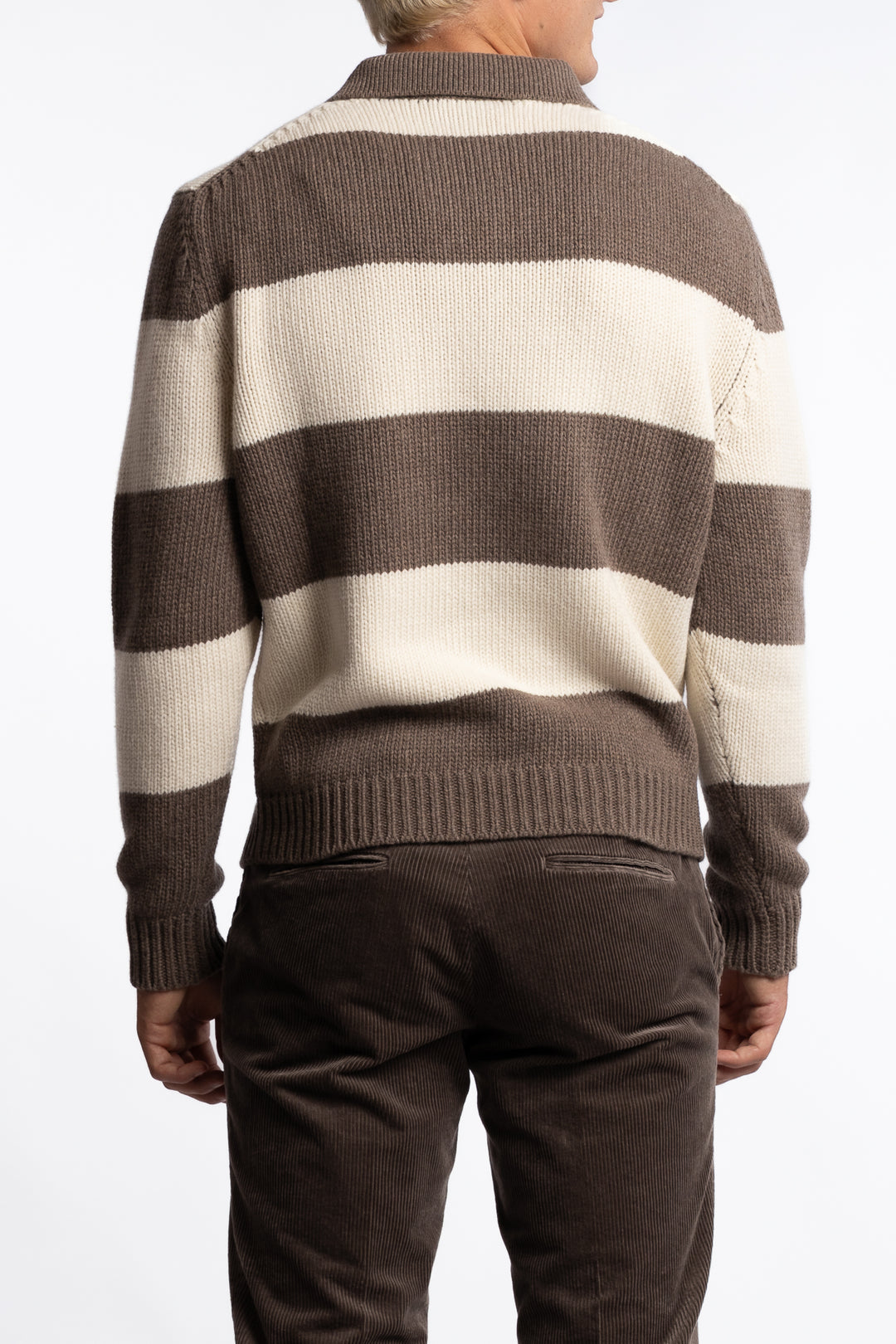 Shark Tag Re-Wool Polo Brown/Off-White
