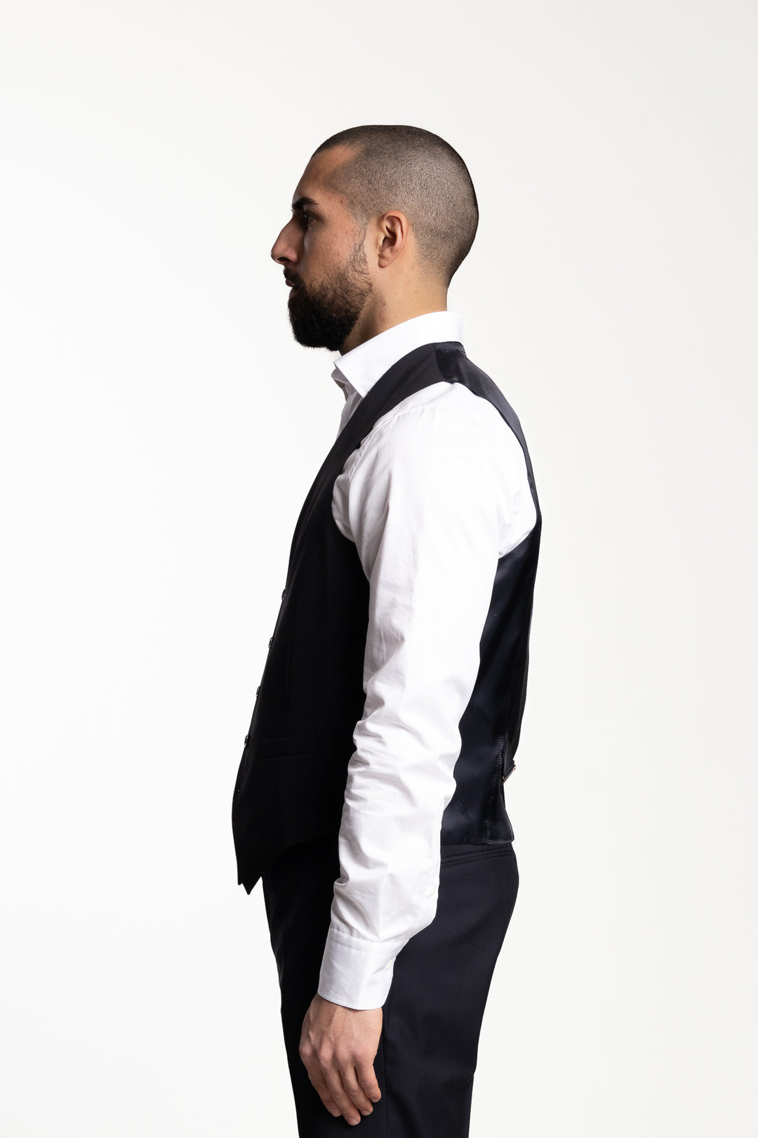 Carlo Slim Fit Wool Waistcoat Dark Navy