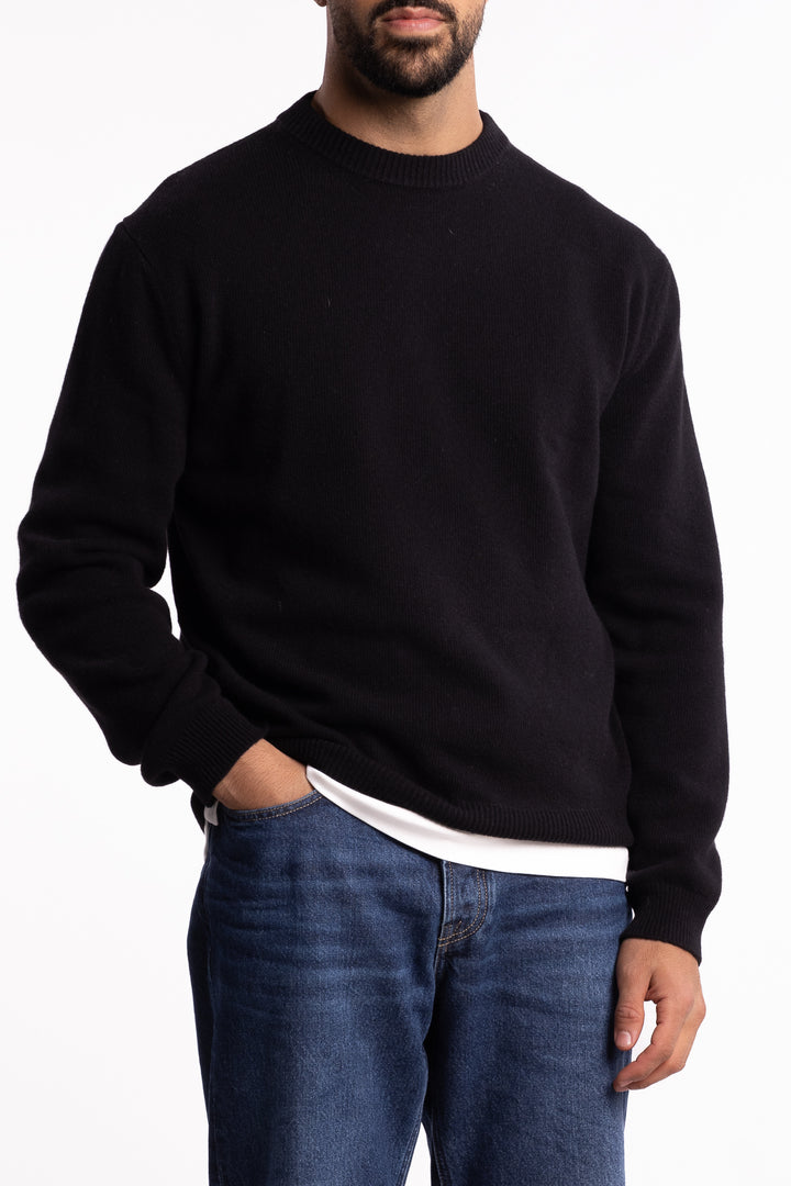 Merino Cashmere Crew Neck Black