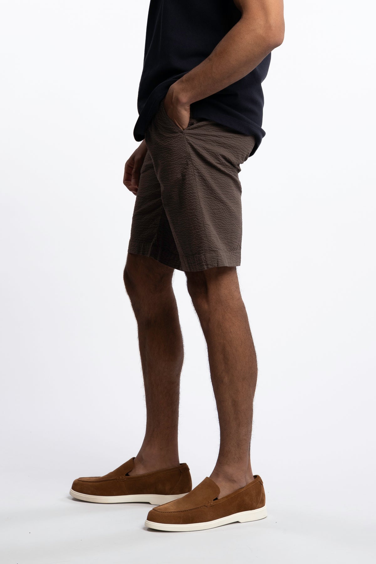 Seersucker Shorts Brown