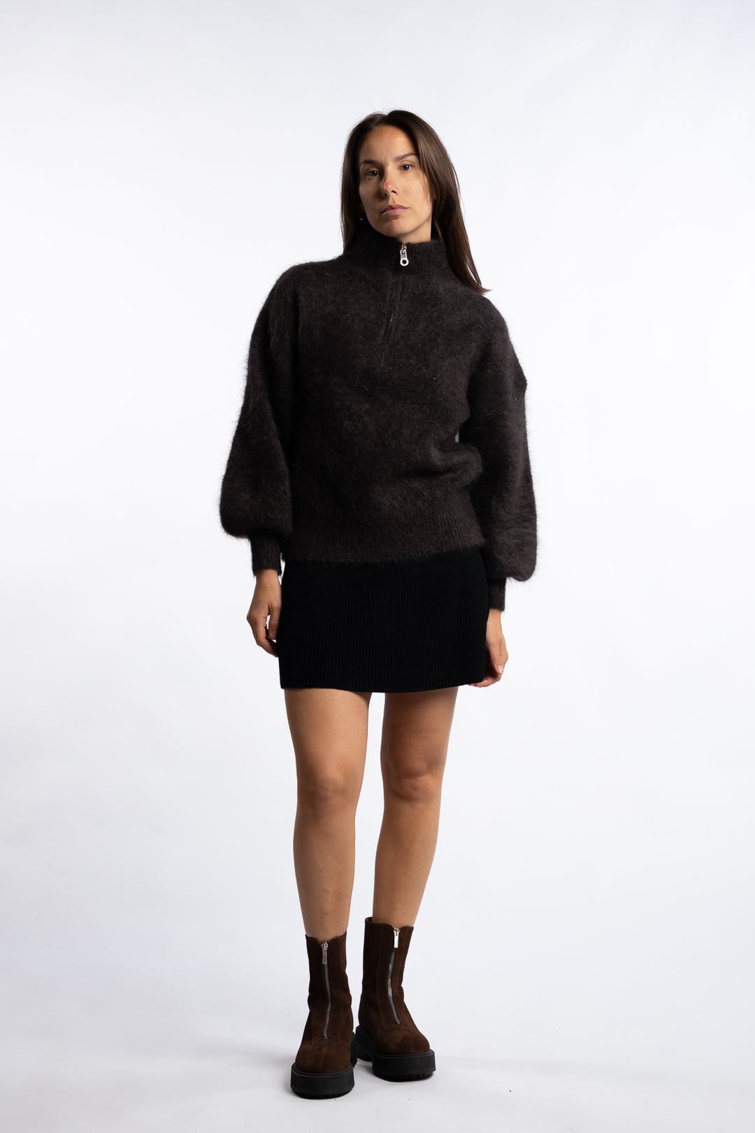 Li Chunky Sweater- Dark brown