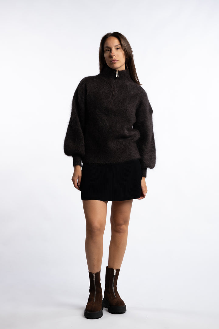 Li Chunky Sweater- Dark brown