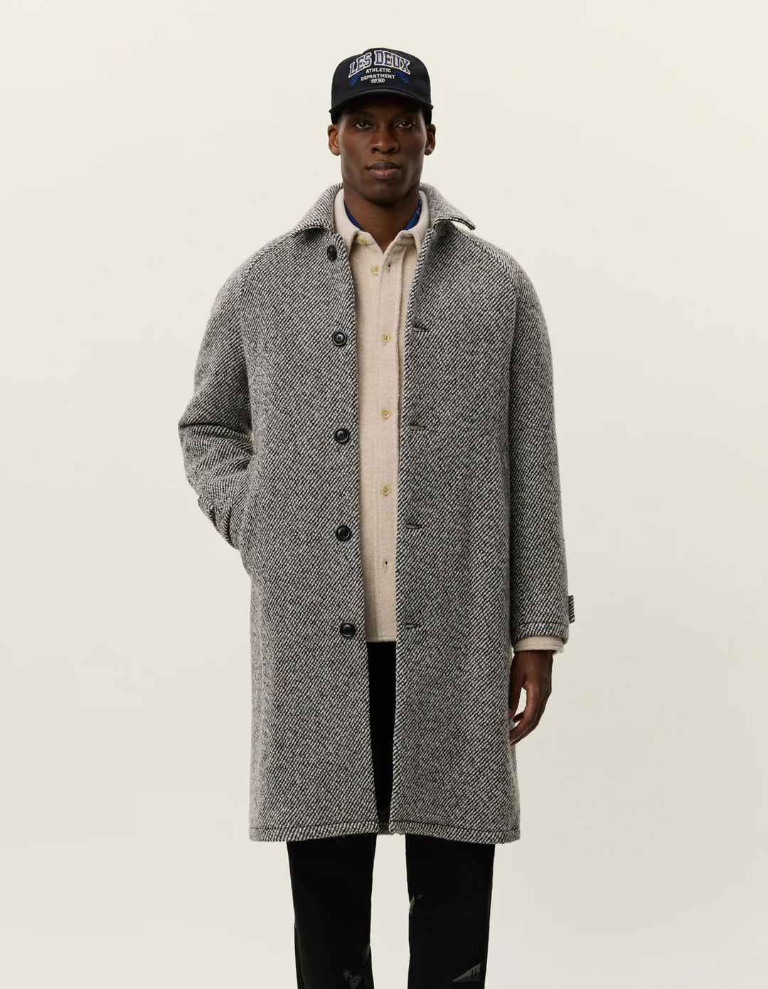 Michael Twill Wool Coat Salt Pepper