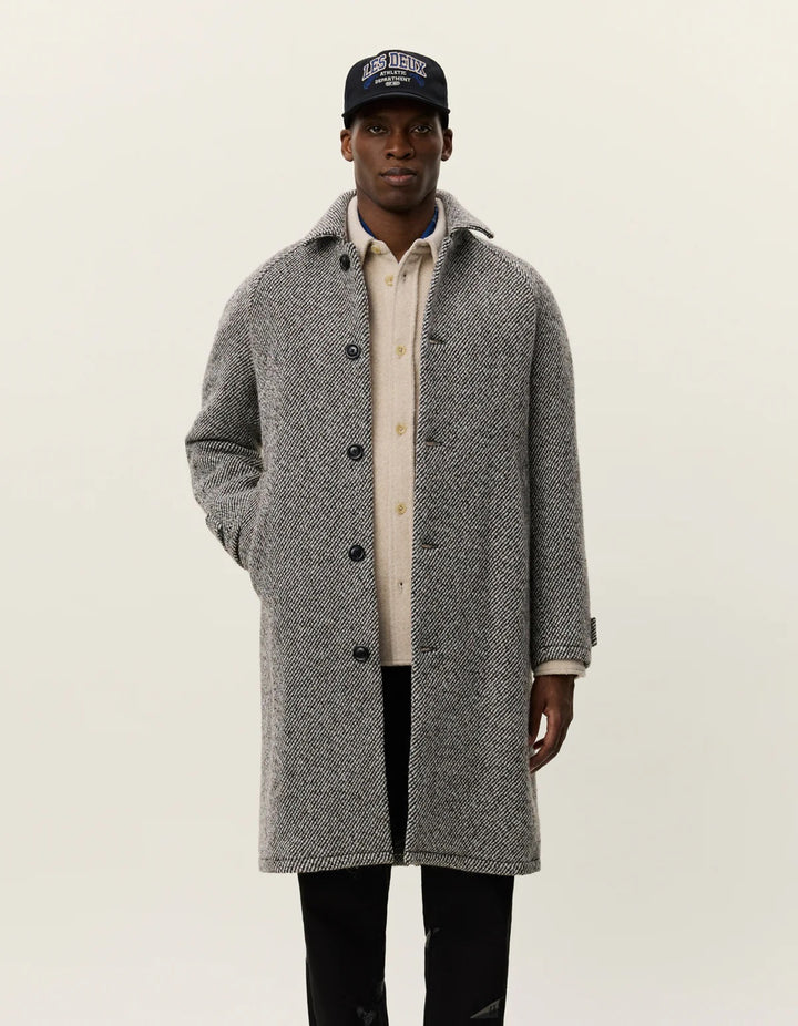 Michael Twill Wool Coat Salt Pepper