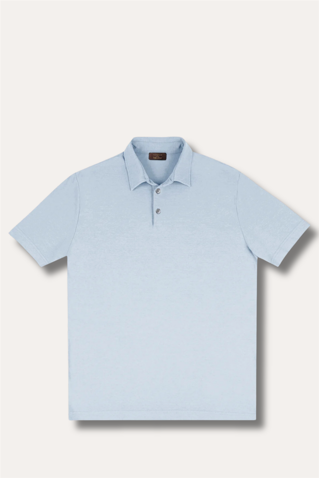 Ice Cotton Short Sleeve Polo Shirt Azzurro Polvere