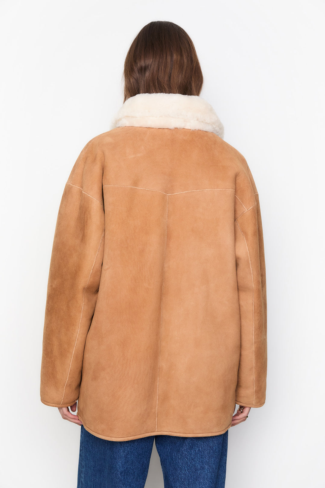 Melli Shearling Jacket- Camel Suede