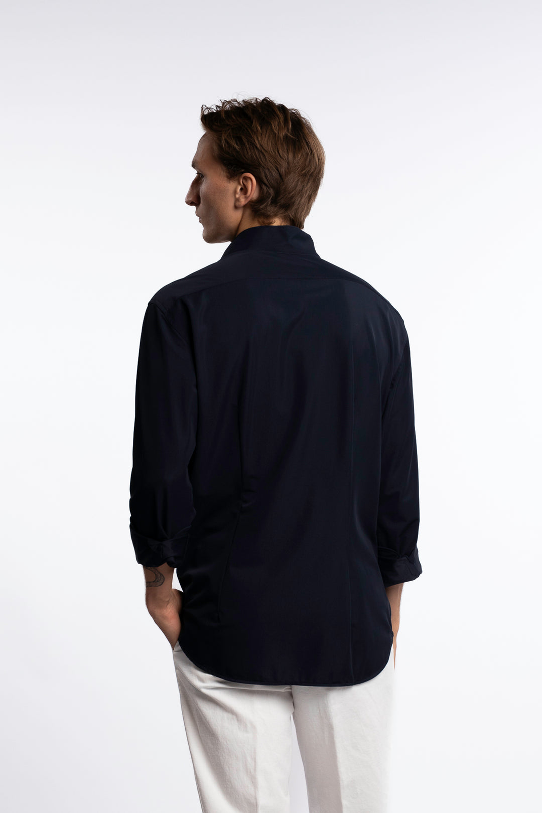 Active Stretch Shirt No Collar Navy