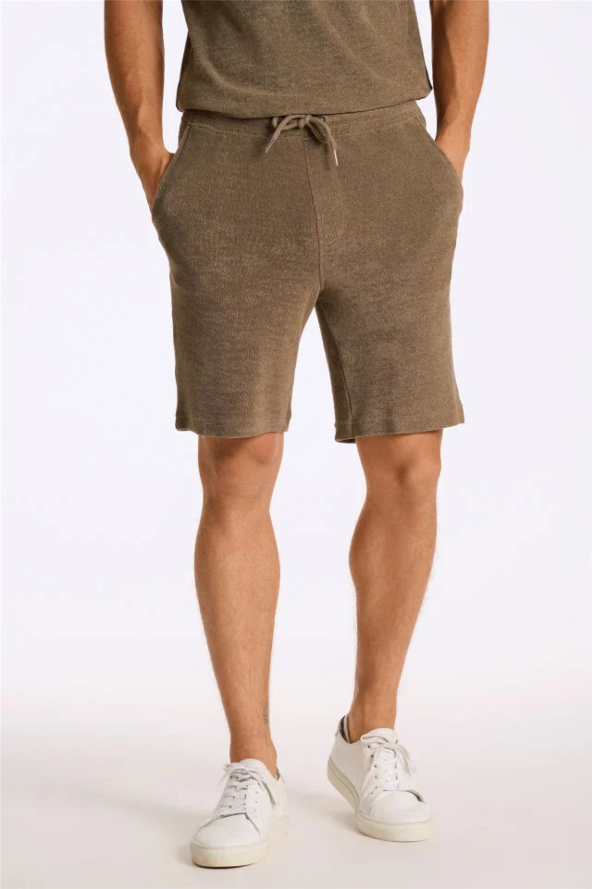 Towel Shorts W. Elastic Waist Dk Stone