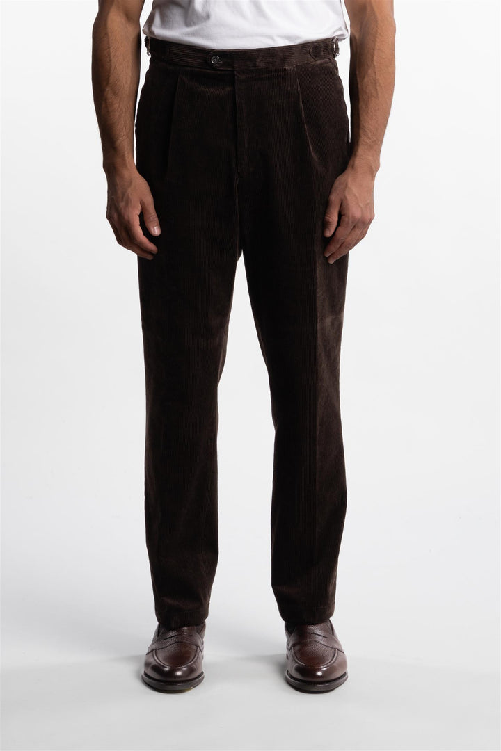 Delon Side Adjuster Cord Trouser Brown