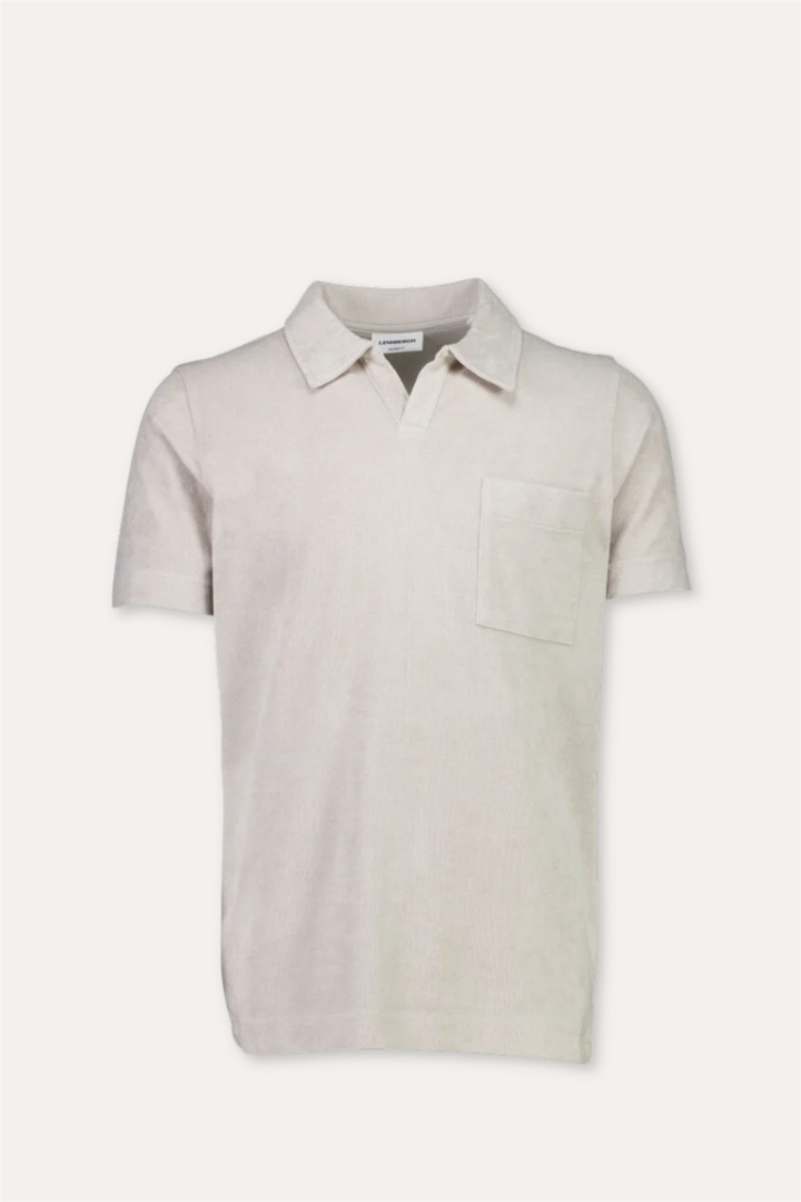Towel V-Neck Polo S/S Fair Grey