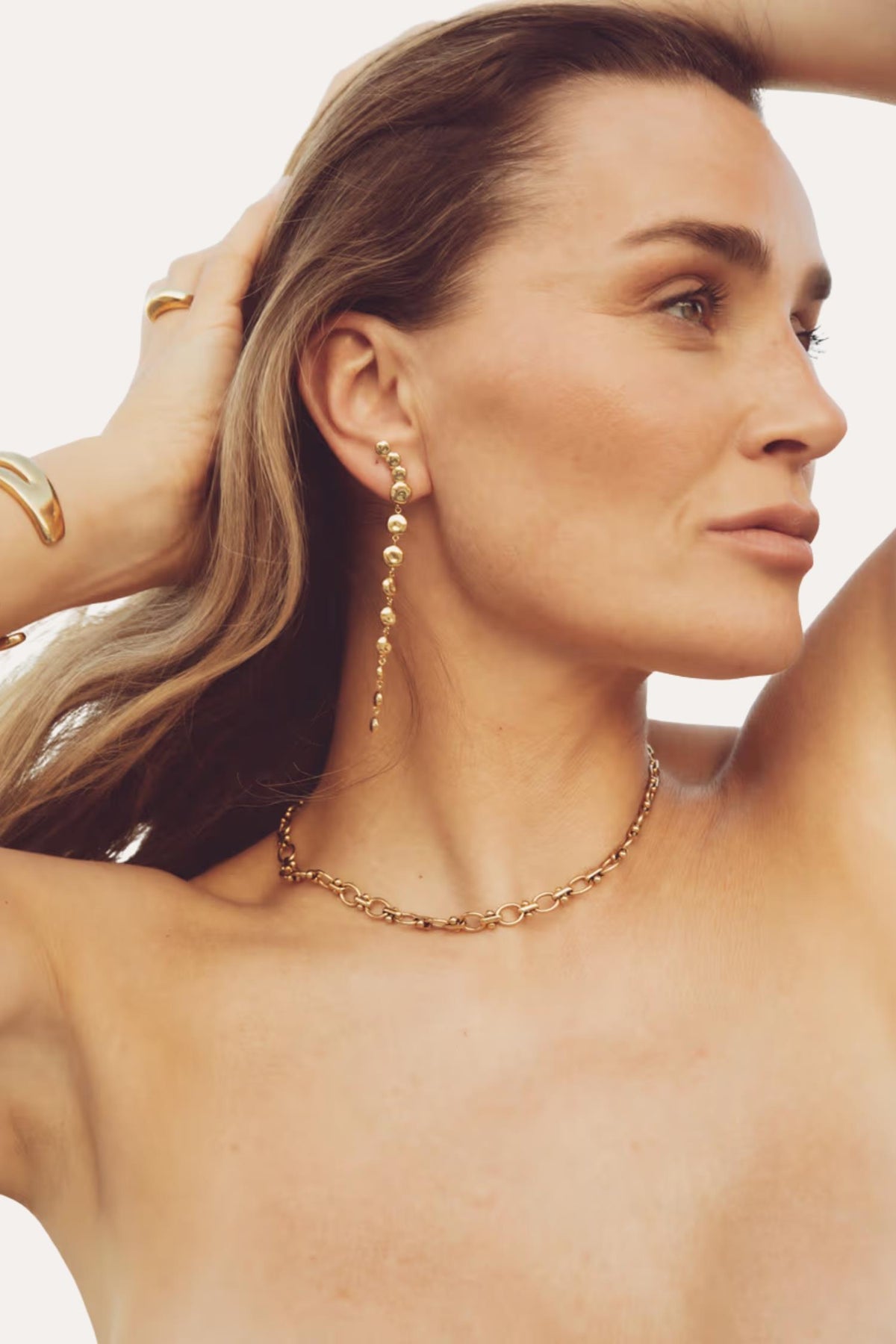 The Long Pebble Earrings - Gold