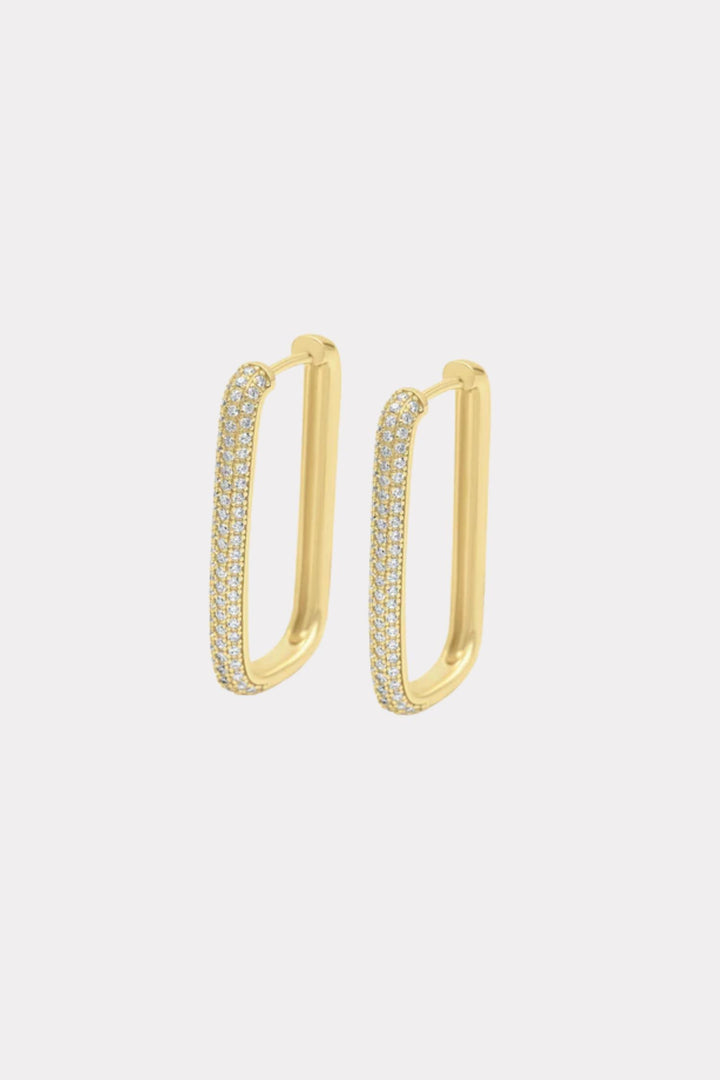 Diamond Edge Hoops- Gold