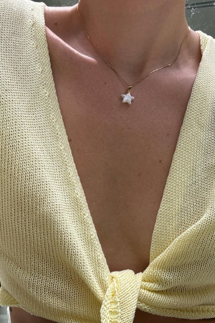 Pearl Star Necklace - Gold